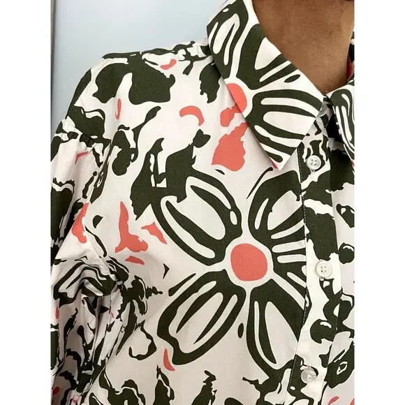 Maeve Anthropologie Sz XS Bettina Shirtdress Cotton Abstract Mini Babydoll Boho - Picture 8 of 16